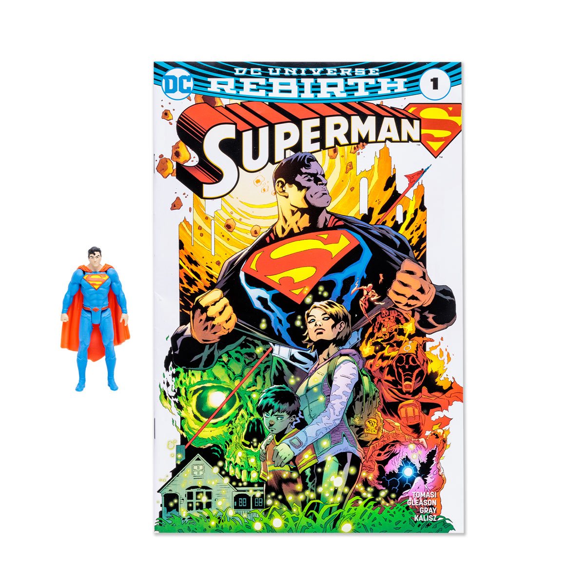 DC Direct Page Punchers: Superman - Superman Rebirth Figura de Accion de 3 Pulgadas con Comic