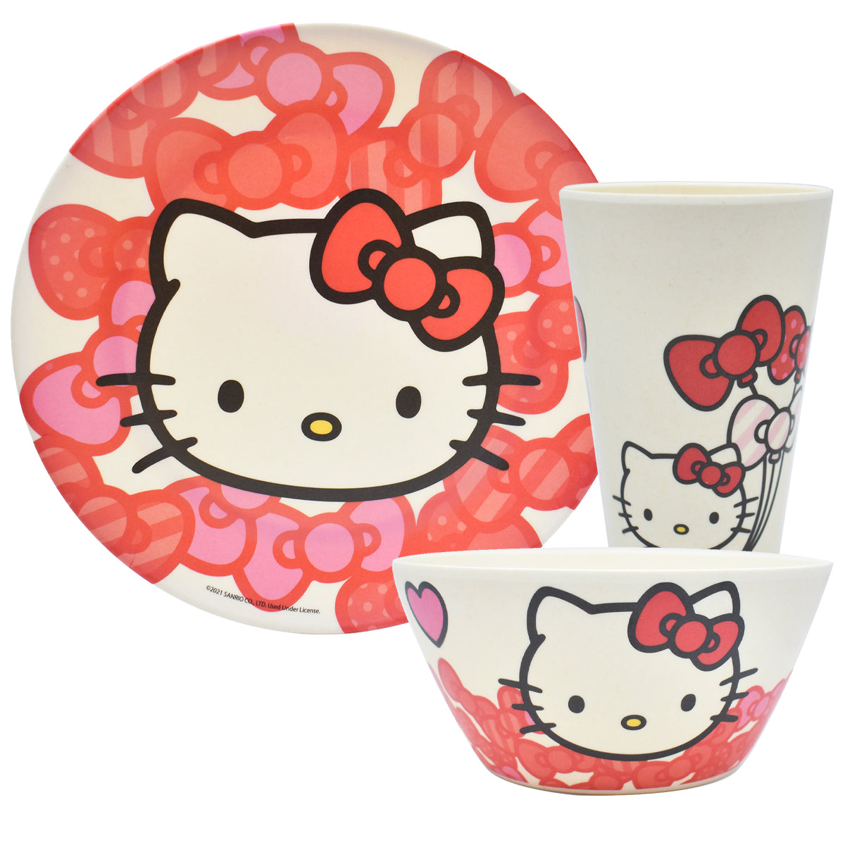 Fun Kids Vajilla De Bambu: Sanrio - Hello Kitty Set De 12 Piezas