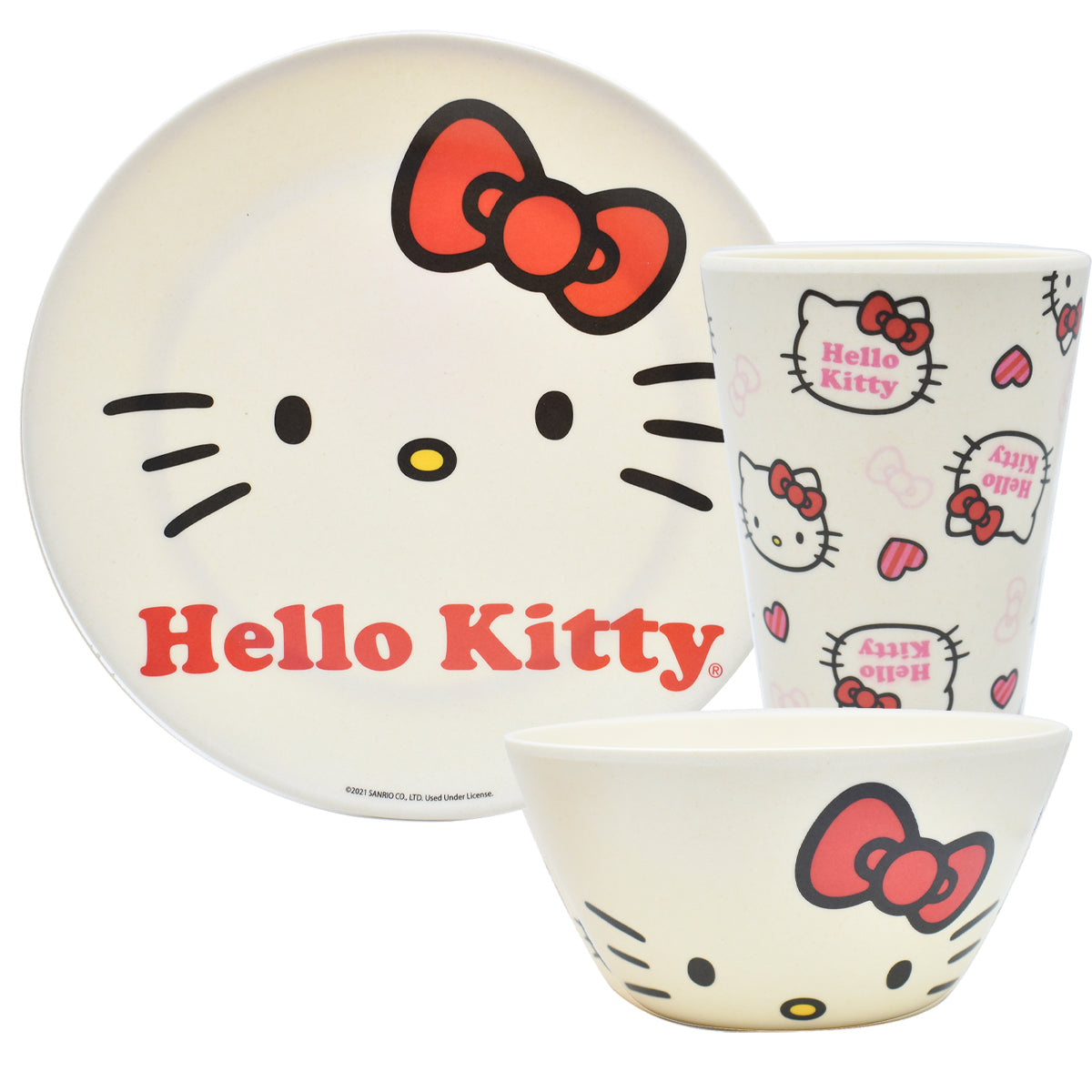 Fun Kids Vajilla De Bambu: Sanrio - Hello Kitty Set De 12 Piezas