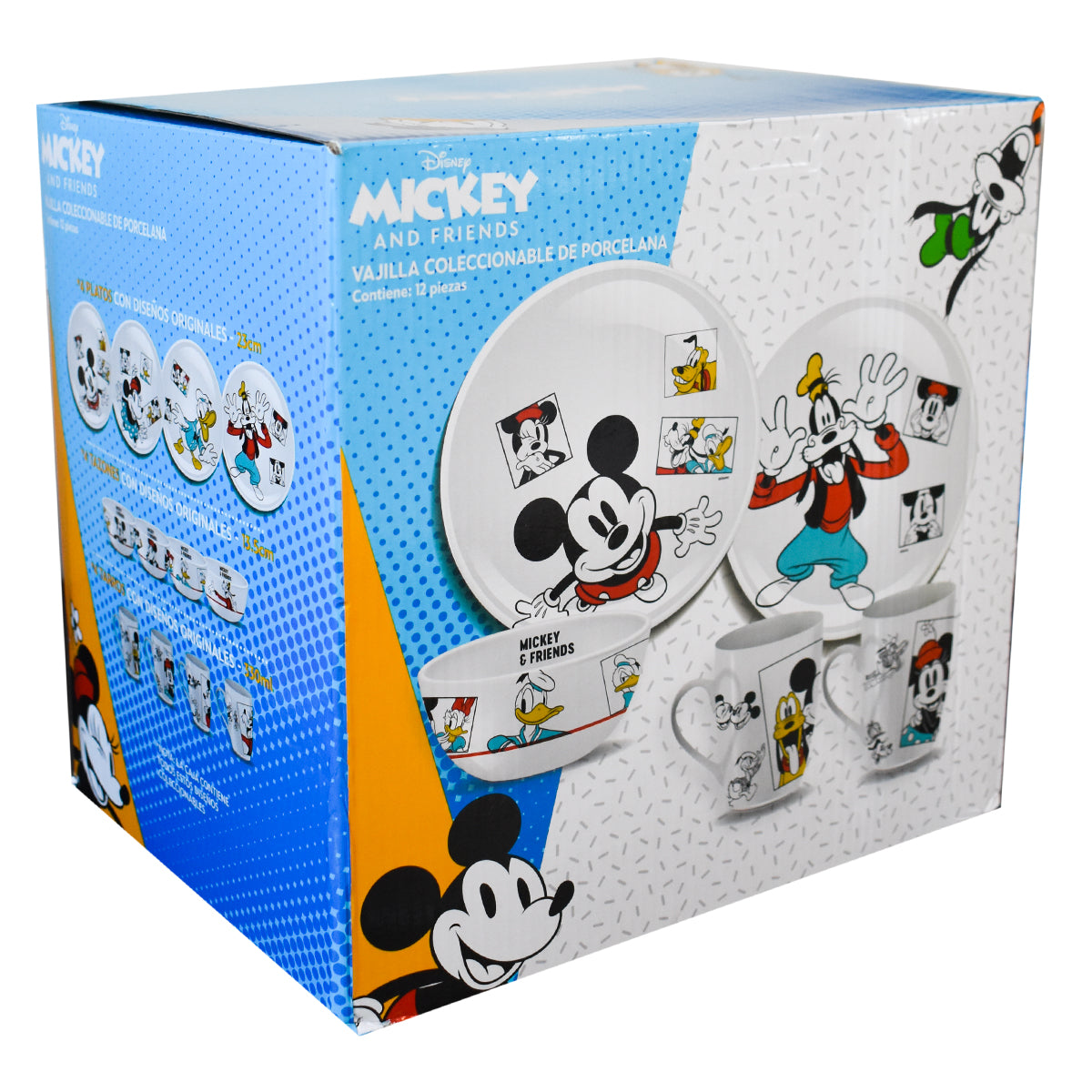 Fun Kids Vajilla: Disney - Mickey y Sus Amigos Set De 12 Piezas