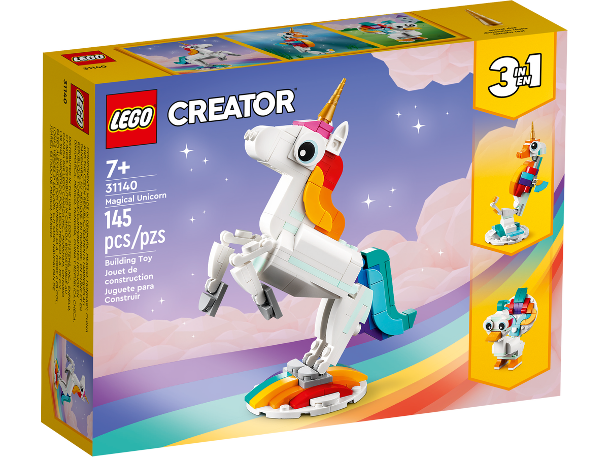 LEGO Creator 3 en 1 Unicornio Magico 31140