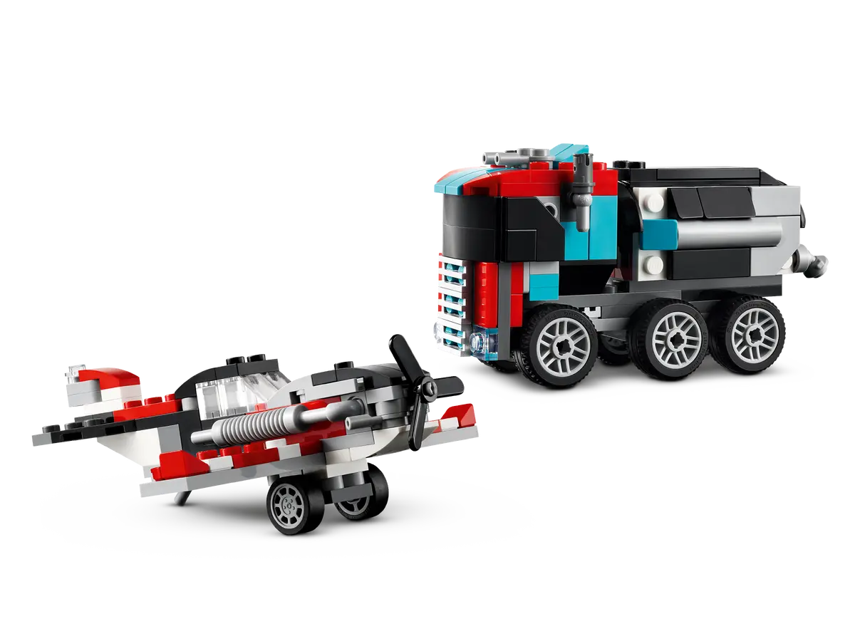 LEGO Creator 3 en 1 Camion Plataforma con Helicoptero 31146