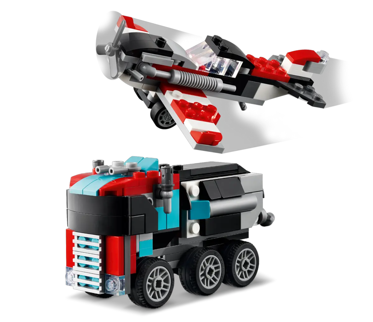 LEGO Creator 3 en 1 Camion Plataforma con Helicoptero 31146