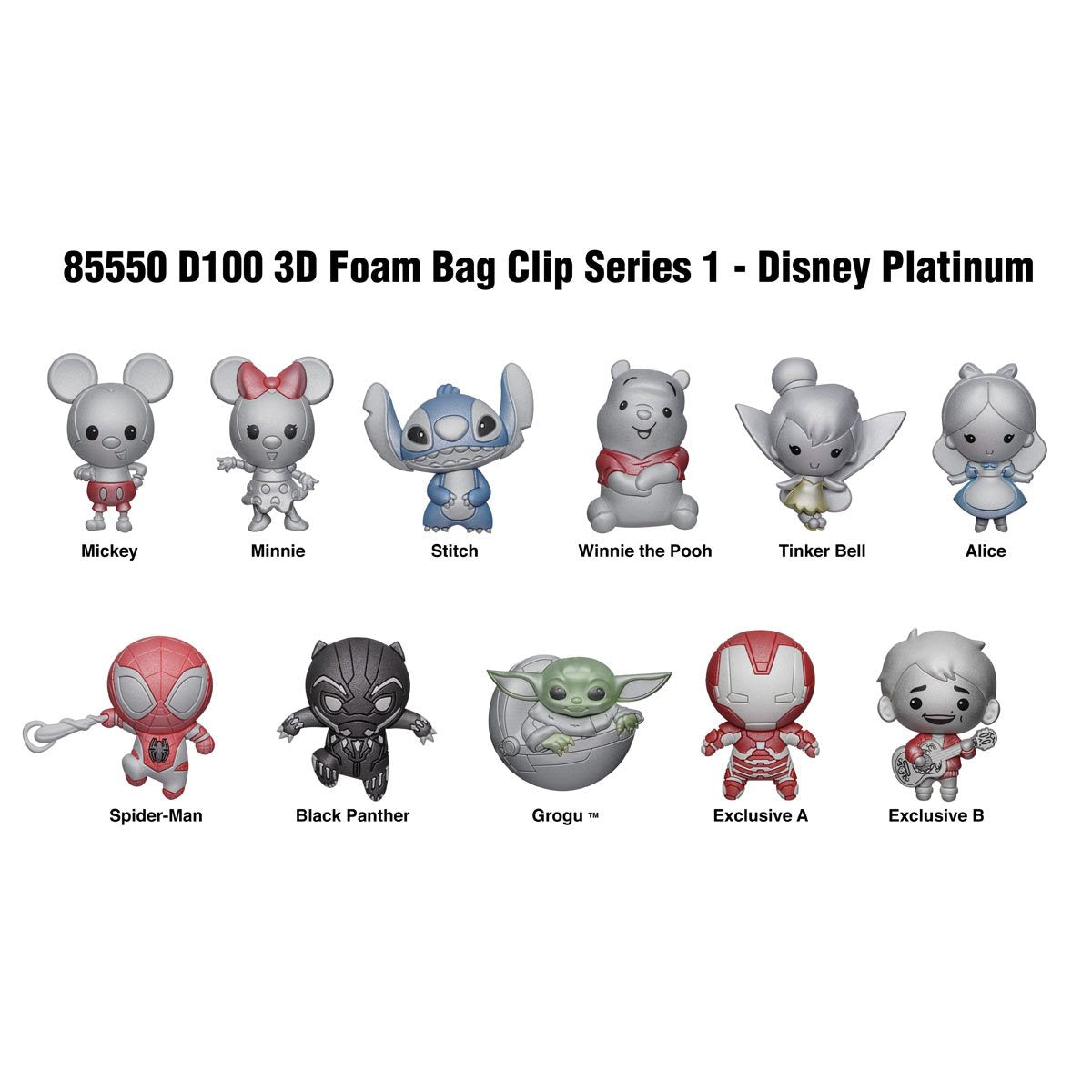 Monogram Llavero 3D para Mochila: Disney 100 Aniversario - Disney Platinum Figura Sorpresa Series 1