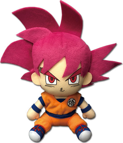 Great Eastern Plush: Dragon Ball Super - Goku Dios Saiyajin Sentado Peluche 7 Pulgadas