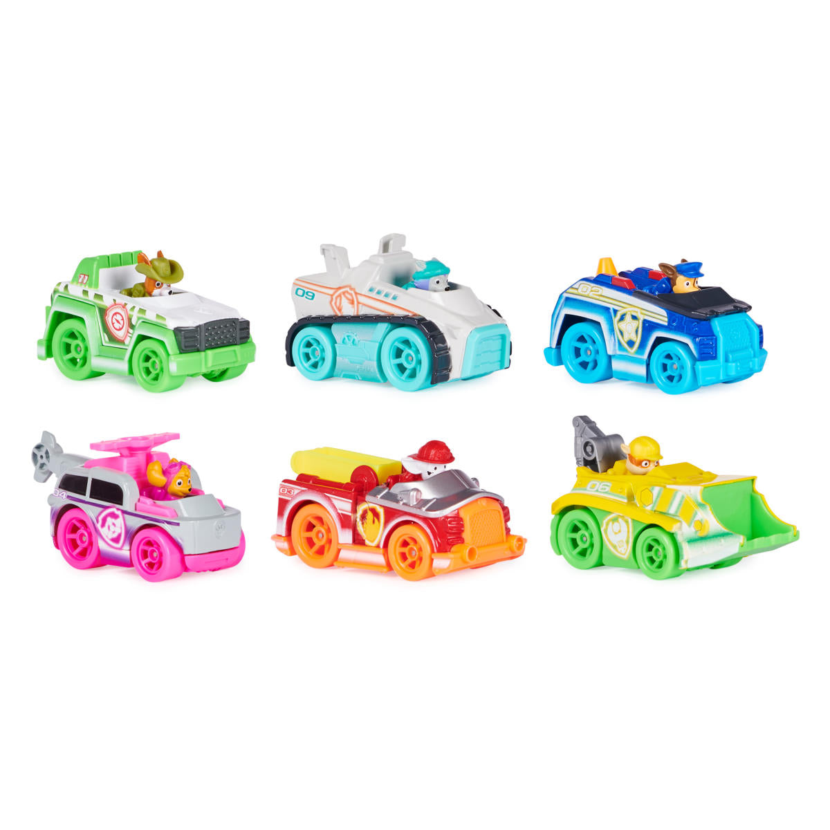 Paw Patrol: Set De Vehiculos Neon True Metal