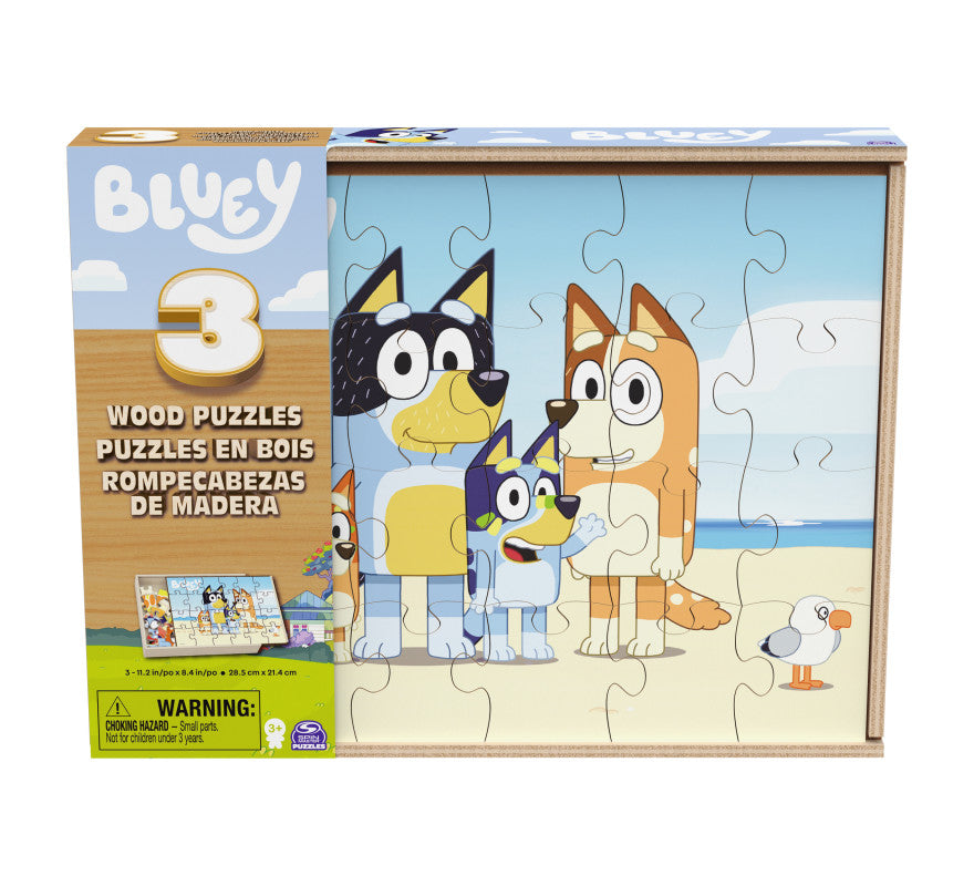 Cardinal: Bluey Rompecabezas De Madera 3 Pack