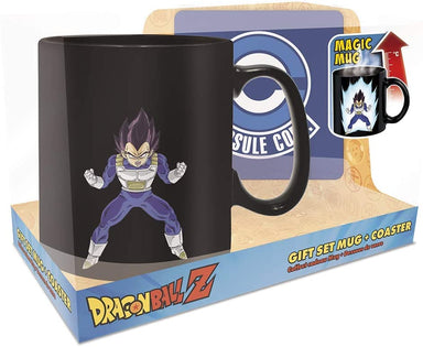 ABYStyle: Dragon Ball Z - Set Taza Termocromatica y Portavasos Vegeta 