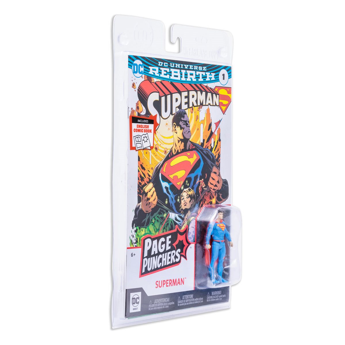 DC Direct Page Punchers: Superman - Superman Rebirth Figura de Accion de 3 Pulgadas con Comic