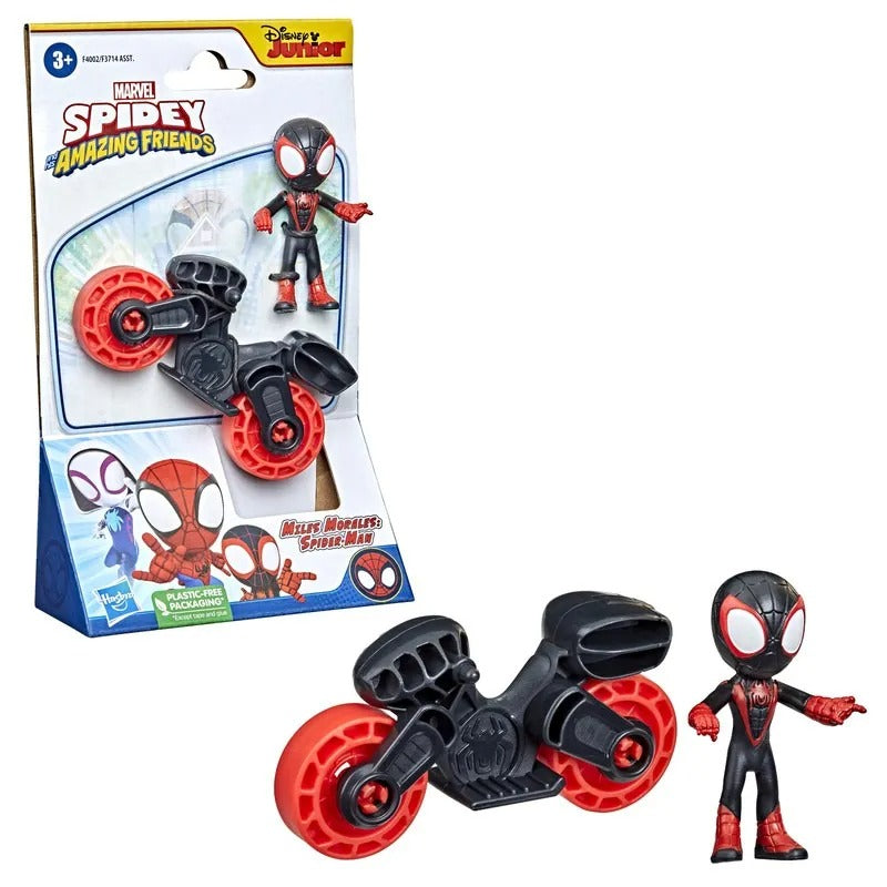 Marvel Spidey And His Amazing Friends: Miles Morales Con Vehiculo 2.5 Pulgadas