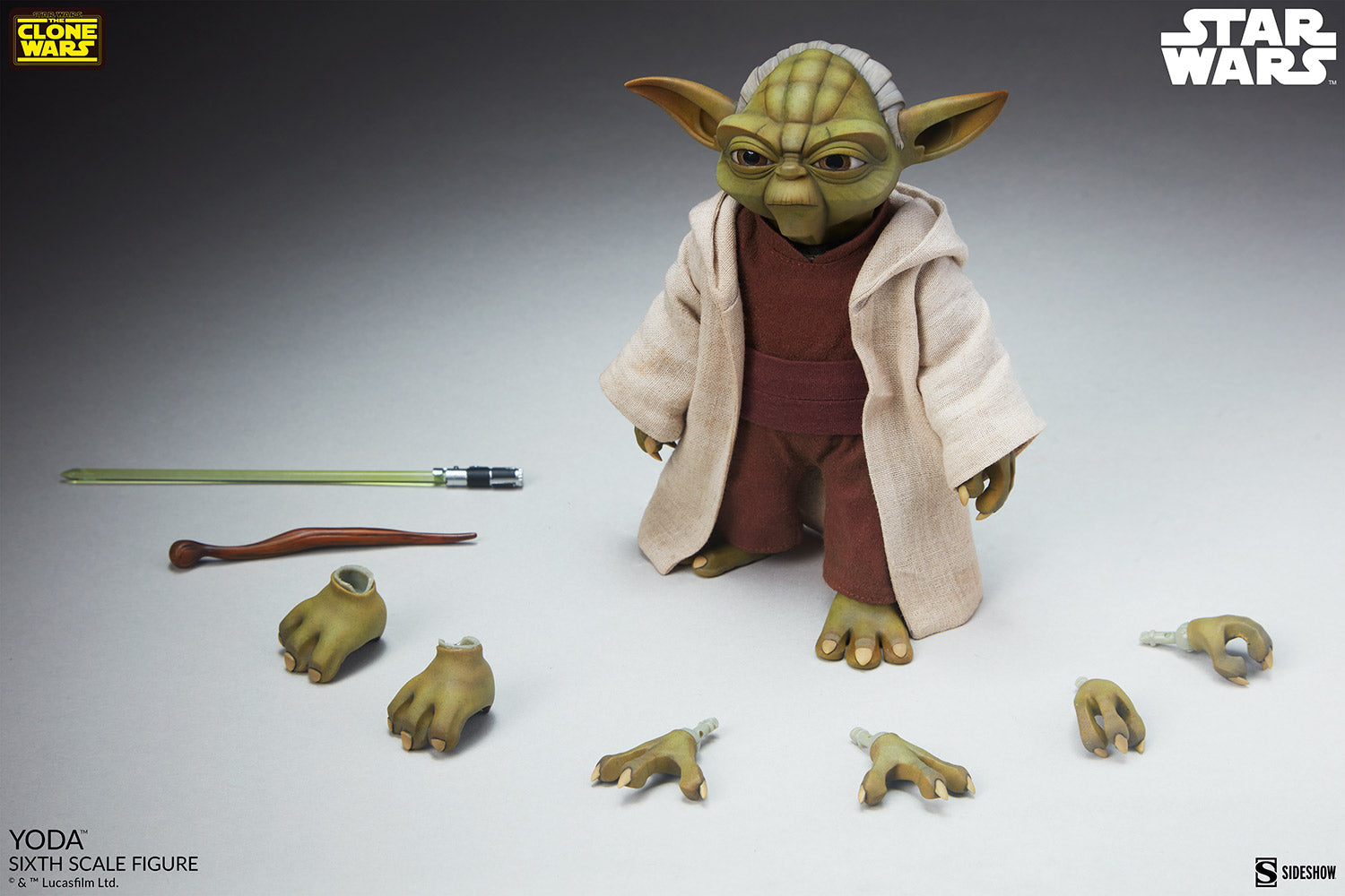 Sideshow Collectibles: Star Wars The Clone Wars - Yoda Escala 1/6