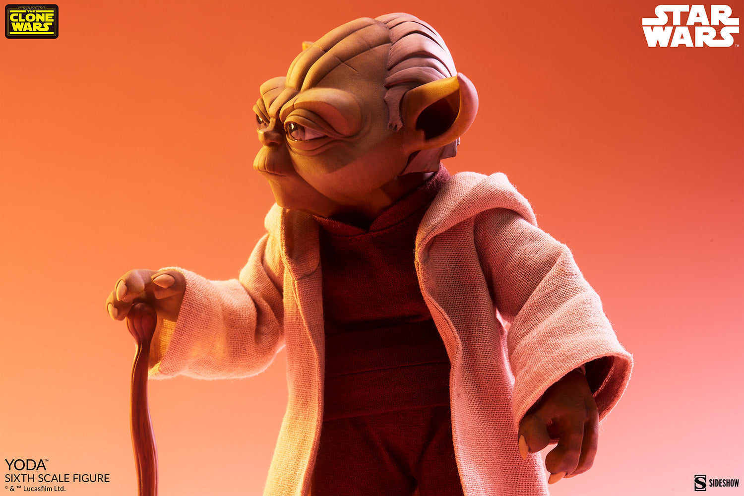 Sideshow Collectibles: Star Wars The Clone Wars - Yoda Escala 1/6